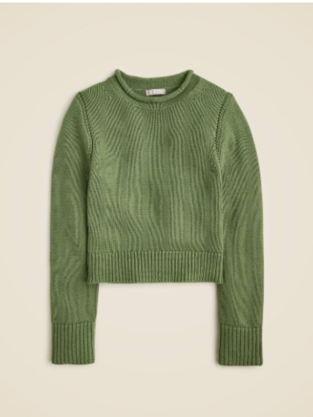 J.Crew Heritage Cotton Rollneck Sweater – Green – Size XS